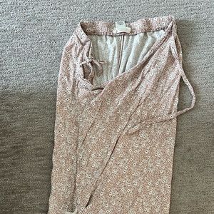 Shin length wrap skirt